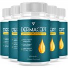 (5 Pack) DermaCept Advanced Capsules, DermaCept Supplement (300 Capsules)