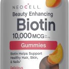 NeoCell biotin 10000mcg Gummies | 72 Count | Beauty Enhancing Supplement | Hair, Skin,