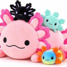 BENINY 4 Pcs Axolotl Stuffed Animal Set, 24 Inch Mommy with 3 Babies |