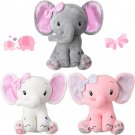Zomiboo 3 Pieces Elephant Stuffed Animal 8 Inch Baby Stuffed Elephant Animal Plush Toy