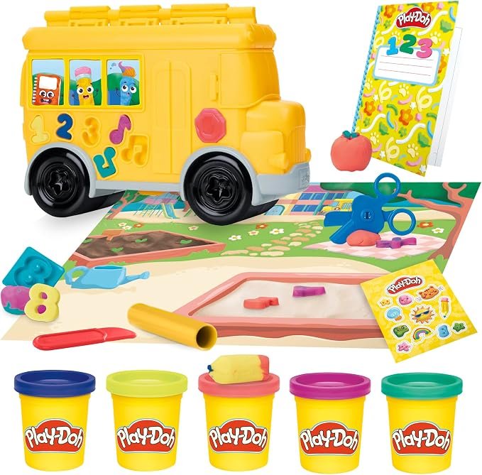 Play-Doh School Day Fun Playset, Preschool Toys for Kids 3+, 40+ Accessories for Arts & Crafts