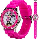 Minnie Mouse Time Teacher Watch for Girls - Analog Time Learning with Easy-to-Read