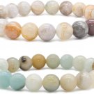 Bivei Natural Crystals Gemstone Healing Stretchy Round Beaded Bracelet 8MM Semi Precious