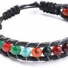 7 Chakra Bracelets for Women and Men with Real Stones Leather Wrap Healing Bead 7 Chakra Bracelets for Women and Men with Real Stones Leather Wrap Healing Bead