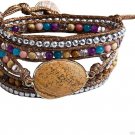 Women Wrap Bracelet Boho Natural Jasper Crystal Stone Beads Strand Bracelets