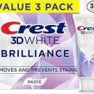 Crest 3D White Brilliance Bright Mint Teeth Whitening Toothpaste, 4.3 oz Pack of 3, Crest 3D White Brilliance Bright Mint Teeth Whitening Toothpaste, 4.3 oz Pack of 3,
