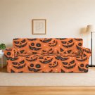 Halloween Pumpkin Face Seamless Pattern 3-Seater Sofa Cover
