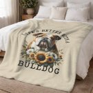 Life's Better With a Bulldog Sherpa Fleece Blanket 60"x80" Life's Better With a Bulldog Sherpa Fleece Blanket 60"x80"