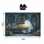 Ghost Jack-o-Lantern 1000-Piece Wooden Jigsaw Puzzle