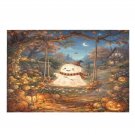 Cute Autumn Ghost Swing 1000-Piece Wooden Jigsaw Puzzle