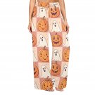 Retro Halloween Pumpkins & Ghost Women's Wide Leg Scrub Pants Retro Halloween Pumpkins & Ghost Women's Wide Leg Scrub Pants