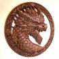 Carved Dragon Head Wall Hanging | Oak Wood Carving | Fantasy Decor | Dungeons & Dragons