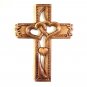 Wood Carved Cross with Hearts | Christian Gift | Heart Cross Wall Hanging