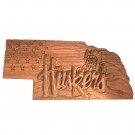 Nebraska Big Red Cornhusker Herbie Husker Football wood carved wall hanging for Man Cave