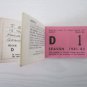 West Ham United Football Club Used Season Ticket Booklet/ Pass, 1981-82 Season.