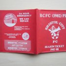 1987-88 Bristol City Football Club Used Season Ticket Pass Holder.