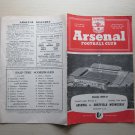 1957-58 Arsenal v Sheffield Wednesday League Div One Football Match Programme