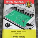1970/71 BRADFORD PARK AVENUE v Stafford Rangers Rare! First Non-League Season