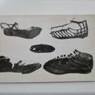 Leather shoes & sandals, Roman period, found in the City Of London, Real Photo RPPC Postcard.