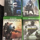 4 game x-box one lot call of duty,titanfall,destiny,dishonored 2