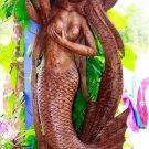 Hand Carved Mermaid Sea Goddess Statue wood Carving sculpture Balinese Art