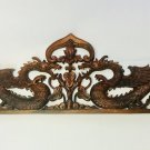 Balinese Twin Dragon Naga Panel Wall Art Plaque Hand Carved Wood Asian Decor Balinese Twin Dragon Naga Panel Wall Art Plaque Hand Carved Wood Asian Decor