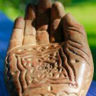 Hamsa hand Incense Burner Henna Mudra handmade Terracotta Clay Bali art
