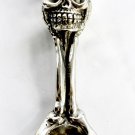 Gothic Skull & Bones Bottle Opener figure Solid handmade Cast Silvered Bronze