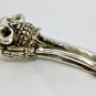 Gothic Skull & Bones Bottle Opener figure Solid handmade Cast Silvered Bronze
