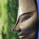 Chandra Man in the Moon Mask Wall art Natural Hibiscus Wood Carving Bali Art 9"