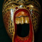 Balinese Mask Screaming Demon Tattoo Bali Folk Art hand carved wood Beige