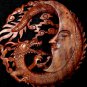 Dragon & Crescent Moon Wall Art Plaque Panel Hand Carved Balinese Wood carving