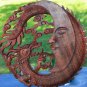 Dragon & Crescent Moon Wall Art Plaque Panel Hand Carved Balinese Wood carving