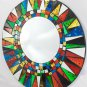 Multi Color Glass Mosaic Mirror Sunburst Handmade wall Decor Balinese Art