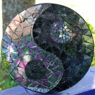 Glass Mosaic Yin Yang Mirror Wall Plaque Asian Hippy Boho Decor Balinese Art