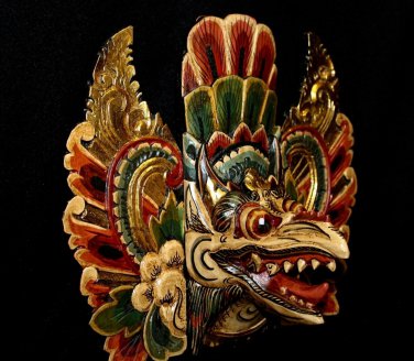 Balinese Garuda Eagle Mask Topeng Hand Carved Wood Bali Wall Art Indonesian