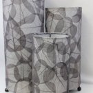 Table lamp Natural Cocoa Leaf Cylinder Lantern Handcrafted Home decor Bali Gray