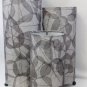 Table lamp Natural Cocoa Leaf Cylinder Lantern Handcrafted Home decor Bali Gray