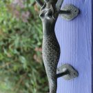 Balinese Mermaid Door Handle Knob Verdigris Bronze Bali Architectural art 13"