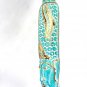 Buddha Mask Wall Art Sculpture washed Teal Hand Carved Wood Bali Decor