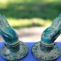 Bronze Buddha Mudra hands Knob Handle Cabinet Pull Cast Verdigris Bali Art