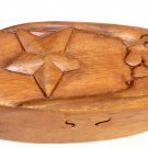Man in the Moon Secret Puzzle Box Trinket Jewelry Stash carved wood Bali Art