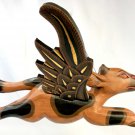 Flying Winged Cow Jumping Mobile Demon Chaser Carved Wood Balinese art