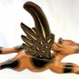 Flying Winged Cow Jumping Mobile Demon Chaser Carved Wood Balinese art