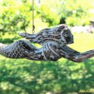 Mermaid Starfish  Hanging Mobile whitewash carved wood Nautical Decor Bali Art