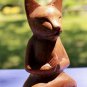 Yoga Pose Cat Asana Buddha Cats Statue Hand Carved Suar Wood Balinese Art