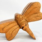 Dragonfly Secret Puzzle Box Trinket Stash Jewelry Hand Carved Wood Bali art