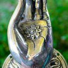 Buddha Hand Mudra Door Handle Knob Solid Bronze Bali Art Left