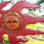Wind blown Sunburst Sun wall art Mosaic plaque Bali handcrafted RED