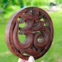 Sacred Om Mantra Wall Art Relief Plaque Hand Carved wood Mahogany Balinese